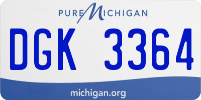 MI license plate DGK3364