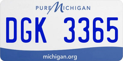 MI license plate DGK3365