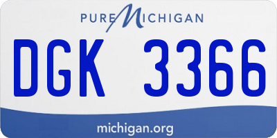 MI license plate DGK3366