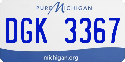 MI license plate DGK3367