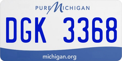 MI license plate DGK3368