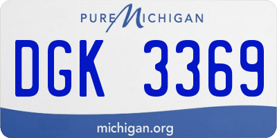 MI license plate DGK3369