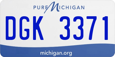 MI license plate DGK3371