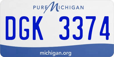 MI license plate DGK3374