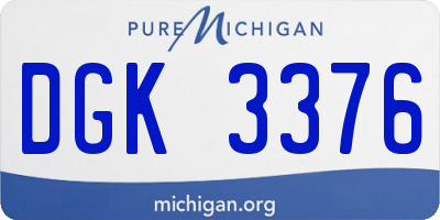 MI license plate DGK3376