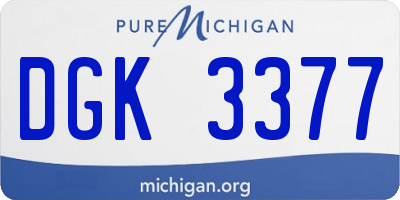 MI license plate DGK3377