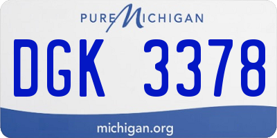 MI license plate DGK3378