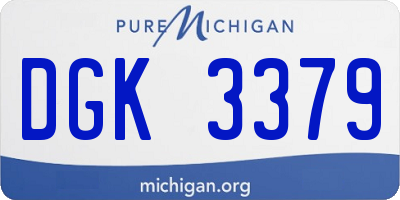MI license plate DGK3379