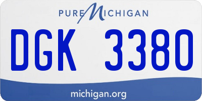 MI license plate DGK3380