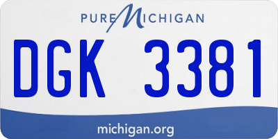 MI license plate DGK3381