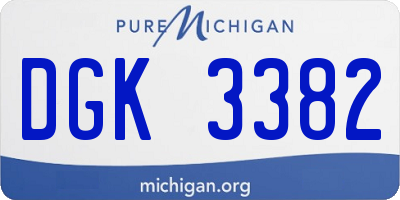MI license plate DGK3382