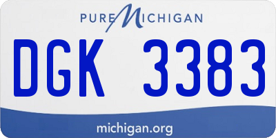 MI license plate DGK3383