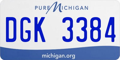 MI license plate DGK3384