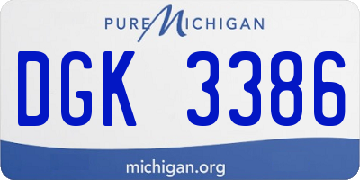 MI license plate DGK3386