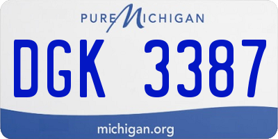 MI license plate DGK3387
