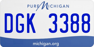 MI license plate DGK3388