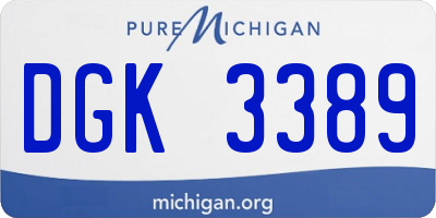 MI license plate DGK3389