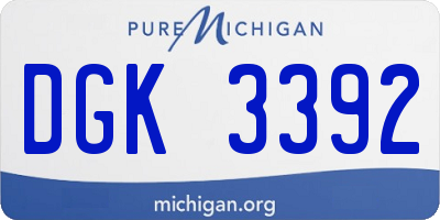 MI license plate DGK3392