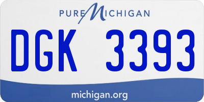 MI license plate DGK3393