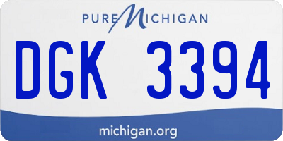 MI license plate DGK3394