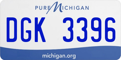 MI license plate DGK3396