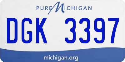 MI license plate DGK3397