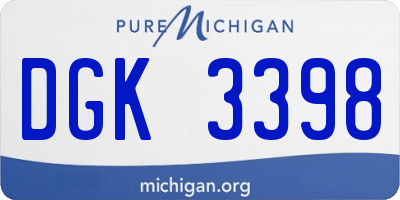 MI license plate DGK3398