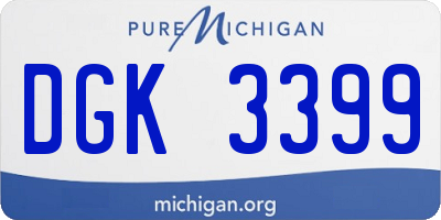 MI license plate DGK3399