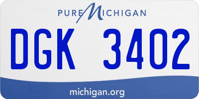 MI license plate DGK3402