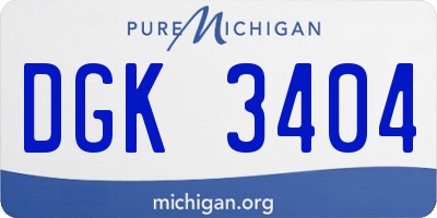 MI license plate DGK3404