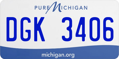 MI license plate DGK3406