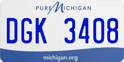 MI license plate DGK3408