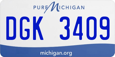 MI license plate DGK3409