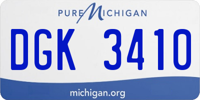 MI license plate DGK3410