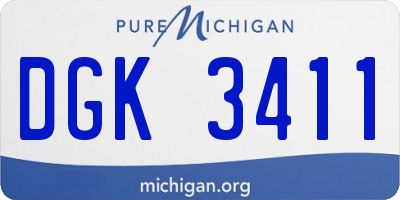 MI license plate DGK3411