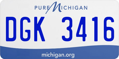 MI license plate DGK3416