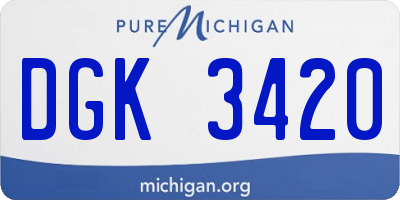 MI license plate DGK3420