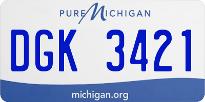 MI license plate DGK3421