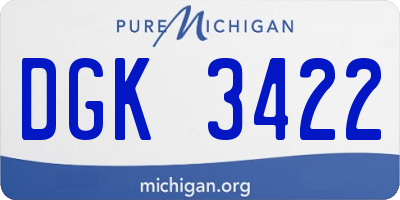 MI license plate DGK3422