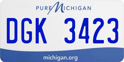 MI license plate DGK3423