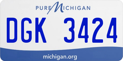 MI license plate DGK3424