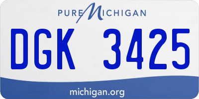 MI license plate DGK3425