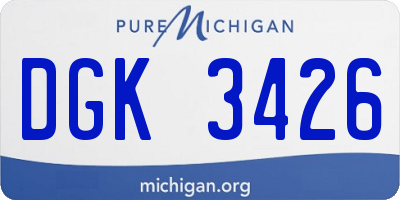 MI license plate DGK3426