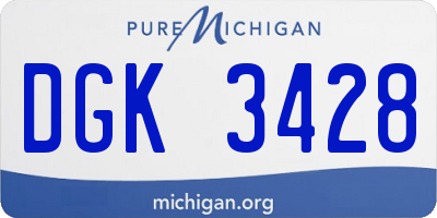 MI license plate DGK3428