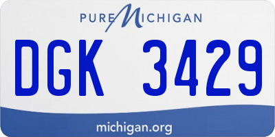 MI license plate DGK3429