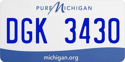 MI license plate DGK3430