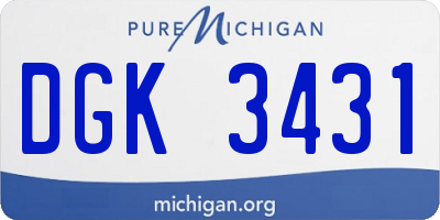 MI license plate DGK3431