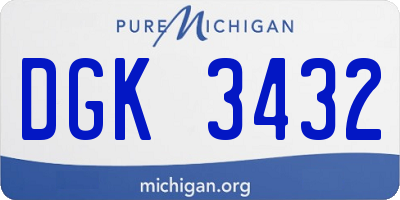 MI license plate DGK3432