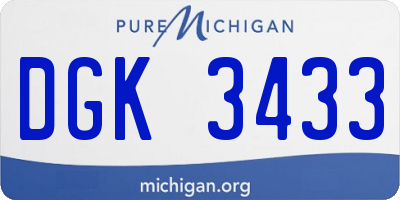 MI license plate DGK3433