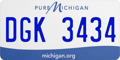 MI license plate DGK3434